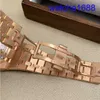 Zwitserse AP pols horloge Royal Oak Series 26240or OO Rose Gold vol goud zwarte plaat heren Mens mode vrijetijdssporten Back Transparant Mechanical Watch