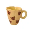 Kubki żółty słodki niedźwiedź pomarańczowy Tulip Mub Creative Milk Cup kubek kubek nieregularny chmura ceramiczna kubek wodny dekoracja domowa 240417