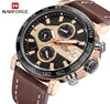Topp lyx varumärke Naviforce Men Sports Watches Men039S Leather Army Military Waterproof Watch Man Quartz Clock Relogio Masculino6196331
