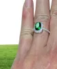 Big Promotion 3CT Real 925 Silver Ring Element Diamond Emerald Gemstone Rings for Women hela bröllopsengagemangsmycken 8361771