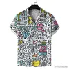 Herr t-shirts hawaii ny herrskjorta 3d pirnt kortärmad skjortor party lapel överdimensionerad t-shirt skjorta sommarkläder 2024 streetwear blus