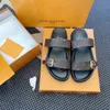 BOM DIA COMPORT HASP SLIPPERS Sandalen Bruine bloem Loafer Men Luxurys Designer Slide Summer Flat Sliders Pool Mule Damesleer Leer Strand Sandale Casual schoenen