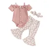 Conjuntos de ropa axyrxwr 0-18m niña nata de bebé verano 2pcs cortón de bowknot butkysuits pantalones de bengala de diadema