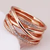 Cluster Rings Rose Gold OpenWork Eternity Entwined Crystal for Women 925 Sterling Ring Wedding Party Gift Europe Juvelera