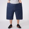 Jeans masculins à grande taille Shorts Breeches d'été de longueur de genou denim 2024 mâles Bermuda Classic Stretch plus gros 8xl hommes courts