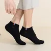 Meias masculinas 5Pairs Men algodão curto respirável MSH Sport Casual Sock Sock Spring Summer Summer Fino preto branco não deslizamento Sox