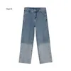 Мужские джинсы мужчины градиент цвет вымыл свободный случайные прямые брюки мужской уличная одежда хип -хоп винтажные модные брюки