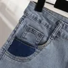 Plus -storlek l5xl y2k denim shorts för kvinnor hög midja mode sommar gata sexig jean pant kvinnliga kläder 240409