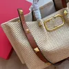 9A مصمم حقيبة حقيبة Raffias Straw Beach Counter Handbags Large 38cm Fastion Crochet Pres