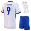 Men Kids Soccer francês 8 Aurelien Tchouameni Jerseys 24/25 Seleção nacional 10 Kylian Mbappe 22 Theo Hernandez 5 Jules Kounde 12 Kolo Muani Futebol Cirche Kits Copa Euro