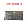 Wallets c Parental Wallet Small Fragrant Wind Litchi Pattern Cow Leather Card Clip Black Gold Ling Grid Zipper Multi Position Zero