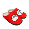 Terlik Anne Her Şey Kırmızı 1 2 Ev Pamuk Özel Erkek Kadın Sandaletleri Peluş Peluş Sıradan Sıcak Ayakkabılar Termal Sarpma