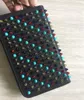 New designer wallet leather zipper long wallet leather clip folder men top quality Money Purse rivets wallets purse4895879