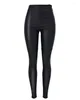 Damen Jeans Leder Pant Side Reißverschluss hoch getailte schlanke fit Elastische Beschichtung PU Faux Denim Leggings Motorradhose für Frauen