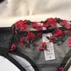 Bras Floral Ropa Intima de Mujer Lenceria Женское женское белье набор сексуального экзотического вида через бюстгальтер и трусики вышив