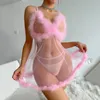 Bras Sets Women's Transparent Lingerie Set Sexy Role Play Strap Underwear Suit For Women Plus Size Female Intimates Ultra Thin Nightgown
