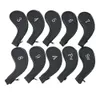 10pcs Golf Club Head Covers Set Zipper Headcovers For Clubs Iron With Interchangeable Number Tag Accessories 240411