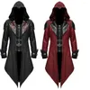 Heren Trench Coats Mens Vintage Halloween Hoody Kostuums Gothic Swallow-Tail Coode Cosplay Lange uniforme mouw Steampunk Jacket S-5XL