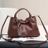 Totes High Class Coffee Color Large Mom Cloud Tote Soft Natural Cow Leather Women's Handbag Luxury Cowskin Female Shoulder Bag