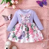 Mädchenkleider Prowow 3-24M Baby Winter für Mädchen Patchwork Schmetterling Blumenkleid Kleinkind Prinzessin Borns Kleidung