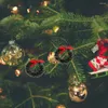 Fleurs décoratives 20 pcs Noël petite couronne mini joueuses suspendues maison guirlande pendentifs simulés décorations d'extérieur miniature