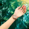 Montres-bracelets Bracelet Bracelet Luminal Easy To Lire Diamond Round Round Wristwatch For Girlfriend Birthday Gift