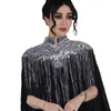 Vêtements ethniques Sequins Abayas pour femmes Dubaï 2024 Fashion Muslim Fonds noir Plus taille longue robe maxi robes de vêtements inner