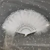 Figuras decorativas Lolita Fan de plumas de doble cara clásica plegable dulce femenino