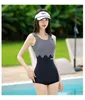 Swimwear Women Sans manches Sweet Sports One-Piece Couvrant le maillot de bain Slim Flat Angle Spa Stretchy Breathable Imprimé