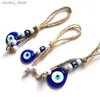 Tornari Cangoli rotondi Blu Hamsa Hamsa Keycring per uomini Donne Donne Acqua Far cadere un unico vetro vintage Fatima Malte Evil Eye Bisenia