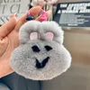 11cm/4.3 "Verklig äkta Rex Rabbit Fur Bunny Bag Charm Keychain Bag Tillbehör Telefonväska Pendant Gift