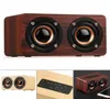 W5 10W 52MM Retro Double Horn Wooden 42 Bluetooth Speaker with AUX Audio Playback and MicroUSB Interface for Mobile Phone PC7345331