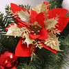 Dekorativa blommor Julgirlandsdekoration med Spruce Pine Cones Berry Ball Wreaths Ornament Realistic Light Up For Wall Forn Door