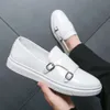 2024 Nuovi mocassini per affari Slip-On Slipy Doppi Monk Scarpe Black Men Black Mantent Leather Dress Shoe