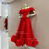 Party Dresses Xijun Red Short Evening A-Line Ruffles Formal Prom Special Occasion Women Elegant Gowns Vestidos De Fiesta