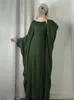 Ramadan Eid Khimar linnen vlinder Batwing Abaya Dubai Luxe Turkije Islam Moslim Kaftan bescheiden jurk voor vrouwen Ka Damen 240410