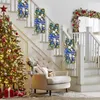 Декоративные цветы годы дверная вешалка беспроводная предварительная лестница отделка рождественские венки для переднего праздничного венка