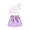 Set di abbigliamento set di abbigliamento per bambini abiti per bambini con tracorsi per gonna a trama viola