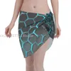 Zwarte zeshoeken sexy vrouwen strand cover up wrap badmode pareo sarong slijtage casual neon kunst bikini ups rok badpak