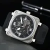 Designer Men's Fashion Sports Watch Clock Automatisk mekanisk klocka Högkvalitativ lyxmärke Silikonbälte Män Ross Watch