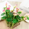 Fleurs décoratives simulation lotus fleur petite feuille verte plante el pour la plaque de dîner décoration