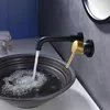 Badkamer wastafel kranen zwart bassin kraan mixer kraan waterwand 360 rotatie messing enkele handgreep en koude kranen