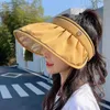 VISORE 2023 NEU NEUER HAT FEMAL KOREAN SOMMER SONNEN SONNEN SONNEN SONNEN UV SCHWEISUNG FACE GEMACHTE BIG BIM BIM AIR TOP HAT Y240417