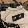 Crystal Bead Letter T Shirts Designer Miu Crop Tops with Rhinestone Necklace Summer Short Sleeved Tees