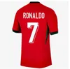 2024 Euro Cup Portugal Soccer Jerseys Ronaldo Joao Felix Pepe Bermardo B.Fernandes Football Shirt 24 25 J.Moutinho Football Shirt Men Kid Kit Women Kvinnor
