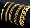 Bracelet Mens Stainless Steel Male Whole Braslet Silver Color Braclet Chunky Cuban Chain Link Gold for Man255n7395482