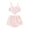 Vêtements Fashion Summer Children Girls Vêtements Floral Imprimé Kids Shorts Tenues sans manches Daisy Heart Cami Tops