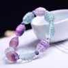 Bracelets de bracelets colorints de riz en pierre de fluorite naturelle Bracelet Bracelet chanceux pour les femmes rafraîchissantes