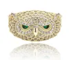 Luxury Zircon Owl Rings For Men Women Trendy Fashion Rappers Rhodium 18K Gold Plated Hip Hop Cluster Rings Jewelry1075179