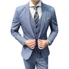 Herenpakken Nieuwe herenpak Koreaanse versie Slim-fit Business Drie-delig Banquet aangepaste kleding Studio Fotografie Kleding Companion Q240417